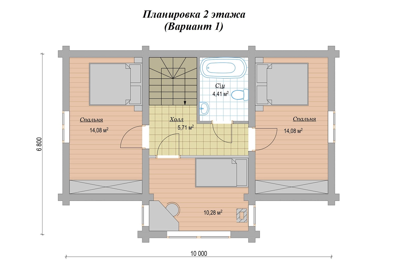 Дом из клееного бруса 120м2 Проект №ВЗ-375 «Альпика»